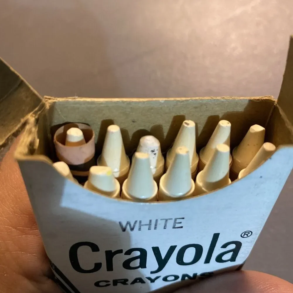 Lot 5 Vintage Crayola Binney Smith No 836 Bulk Crayons White Brown Gray Peach